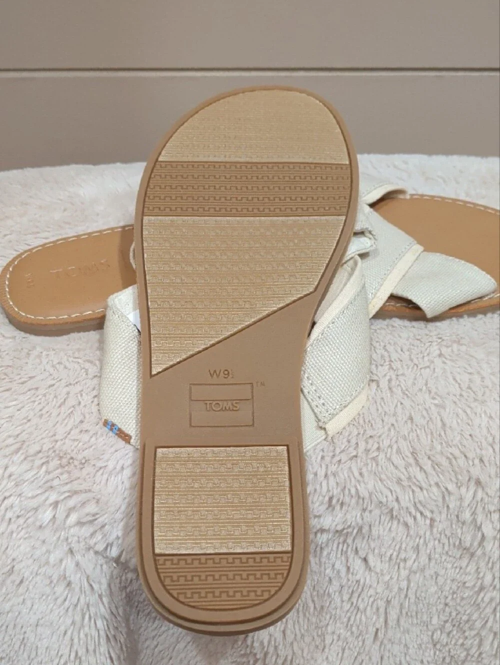 Toms Women’s Cream Cross-Band Slide Sandals